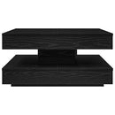 sofabord 360 grader drejeligt 70x70x34,5 cm sort