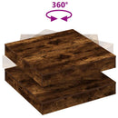 sofabord 360 grader drejeligt 70x70x34,5 cm røget egetræsfarve