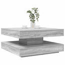 sofabord 360 grader drejeligt 70x70x34,5 cm grå sonoma-eg
