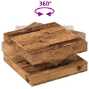 sofabord 360 grader drejeligt 70x70x34,5 cm antikt træ