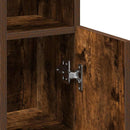 badeværelsesskab med rulleholder 20,5x22x90 cm røget egetræ