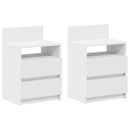 sengeborde 2 stk. med 2 skuffer 40x33x60 cm hvid