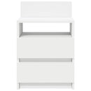 sengeborde 2 stk. med 2 skuffer 40x33x60 cm hvid