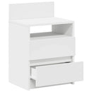 sengeborde 2 stk. med 2 skuffer 40x33x60 cm hvid