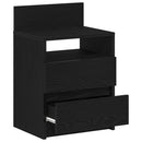 sengebord med 2 skuffer 40x33x60 cm sort