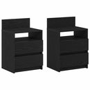 sengeborde 2 stk. med 2 skuffer 40x33x60 cm sort