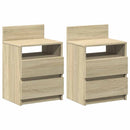 sengeborde 2 stk. med 2 skuffer 40x33x60 cm sonoma-eg