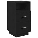 sengebord med 2 skuffer 36x36x68 cm sort