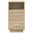 sengebord med 2 skuffer 36x36x68 cm sonoma-eg