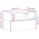 væghængte sengeborde 2 stk. 45x26x28,5 cm sonoma-eg