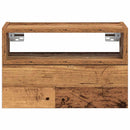 væghængt sengebord 45x26x28,5 cm antikt trælook