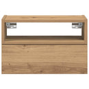 væghængte sengeborde 2 stk. 45x26x28,5 cm egetræsfarve