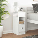 sengebord med skuffe 25x31x66 cm hvid