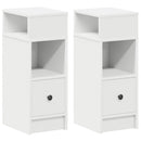 sengeborde 2 stk. med skuffe 25x31x66 cm hvid