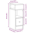 sengeborde 2 stk. med skuffe 25x31x66 cm hvid