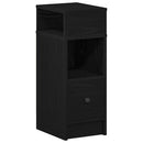 sengebord med skuffe 25x31x66 cm sort