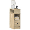 sengeborde 2 stk. med skuffe 25x31x66 cm sonoma-eg
