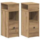 sengeborde 2 stk. med skuffe 25x31x66 cm kunsteg