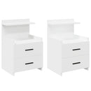 sengeborde 2 stk. med 2 skuffer hvide 40x36,5x62 cm