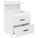 sengeborde 2 stk. med 2 skuffer hvide 40x36,5x62 cm