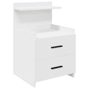 sengeborde 2 stk. med 2 skuffer hvide 40x36,5x62 cm