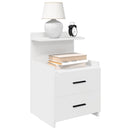 sengeborde 2 stk. med 2 skuffer hvide 40x36,5x62 cm