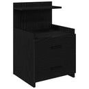 sengebord med 2 skuffer sort 40x36,5x62 cm