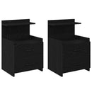 sengeborde 2 stk. med 2 skuffer sort 40x36,5x62 cm