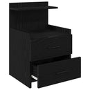 sengeborde 2 stk. med 2 skuffer sort 40x36,5x62 cm