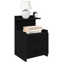 sengeborde 2 stk. med 2 skuffer sort 40x36,5x62 cm