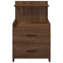 sengeborde 2 stk. med 2 skuffer brun eg 40x36,5x62 cm