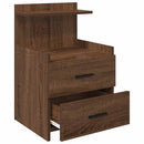 sengeborde 2 stk. med 2 skuffer brun eg 40x36,5x62 cm