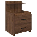 sengeborde 2 stk. med 2 skuffer brun eg 40x36,5x62 cm