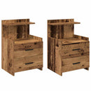 sengeborde 2 stk. med 2 skuffer gammelt træ 40x36,5x62 cm