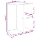 sengebord 46,5x29x61 cm konstrueret træ sort-eg