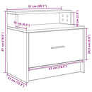 sengeborde med skuffe 2 stk. 51x31x47 cm hvid