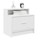 sengeborde med skuffe 2 stk. 51x31x47 cm hvid