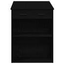 skrivebord med skuffe og hylde 102x62x77,5 cm sort-eg