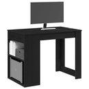 skrivebord med skuffe og hylde 102x62x77,5 cm sort-eg