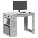 skrivebord med skuffe og hylde 102x62x77,5 cm betongrå