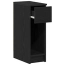 sengebord med skuffe 20x36x60 cm sort-eg
