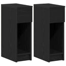 sengeborde med skuffe 2 stk. 20x36x60 cm sort-eg