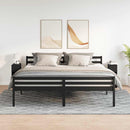 sengeborde med skuffe 2 stk. 20x36x60 cm sort-eg