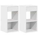 sengeborde med skuffe 2 stk. 35x34x66,5 cm hvid