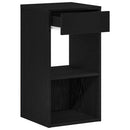 sengebord med skuffe 35x34x66,5 cm sort-eg