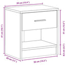 sengebord med skuffe 39x28x41 cm hvid