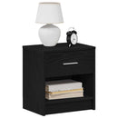 sengebord med skuffe 39x28x41 cm sort