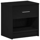 sengeborde 2 stk. med skuffe 39x28x41 cm sort