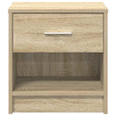 sengebord med skuffe 39x28x41 cm sonoma-eg
