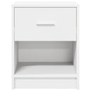 sengebord med skuffe 40x34x50 cm hvid